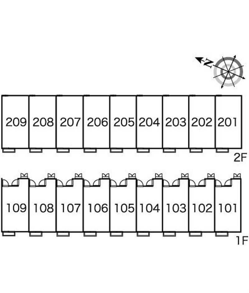 レオパレスＦＵＺＩＭＯＮ　Ａ 間取り配置図