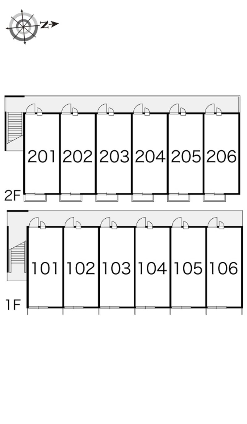 レオパレスシロヤシキⅡ 間取り配置図
