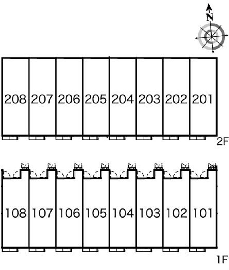 レオパレスやしおⅡ 間取配置図