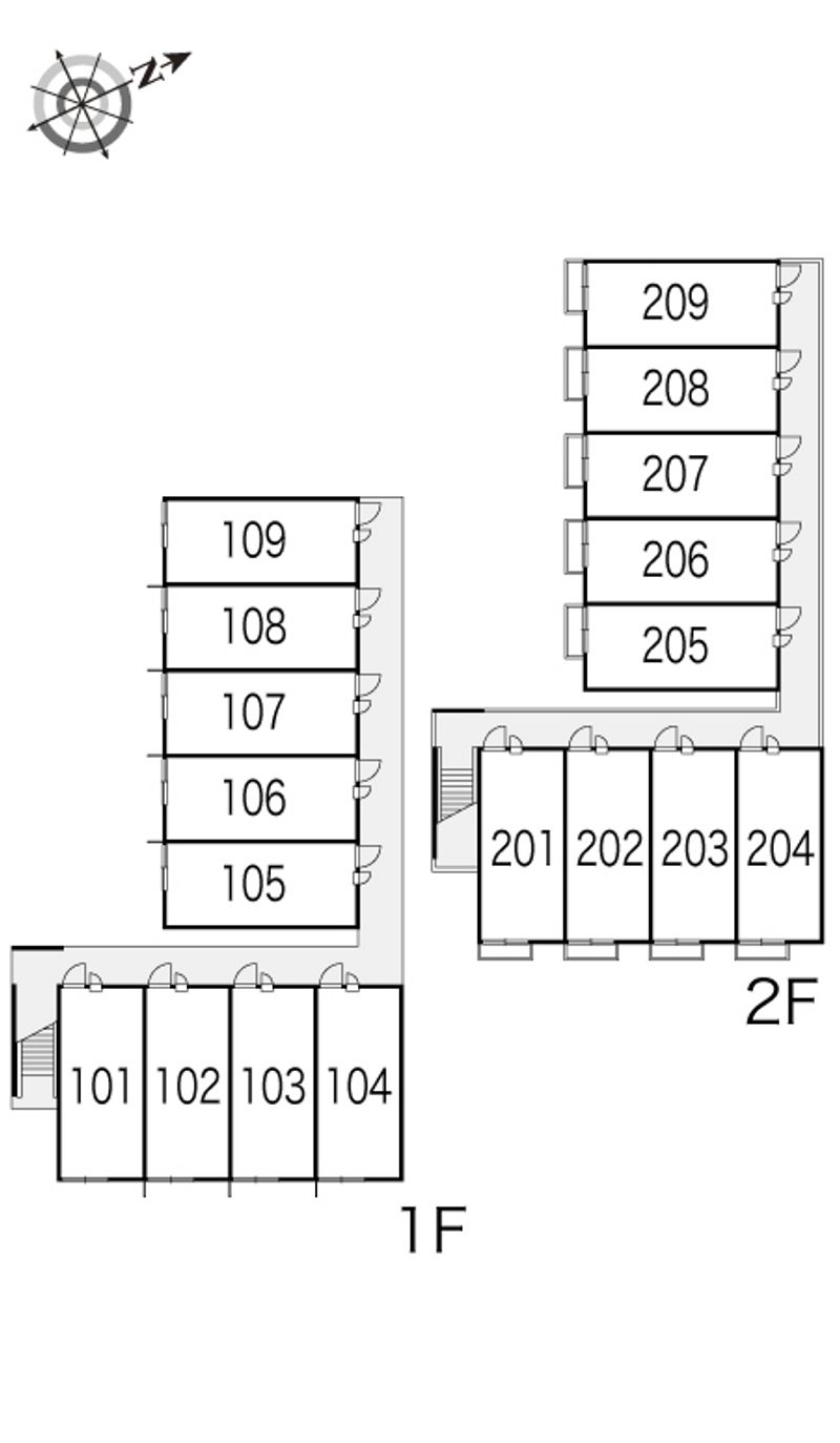 レオパレス新涯ロータスＡ棟 間取配置図