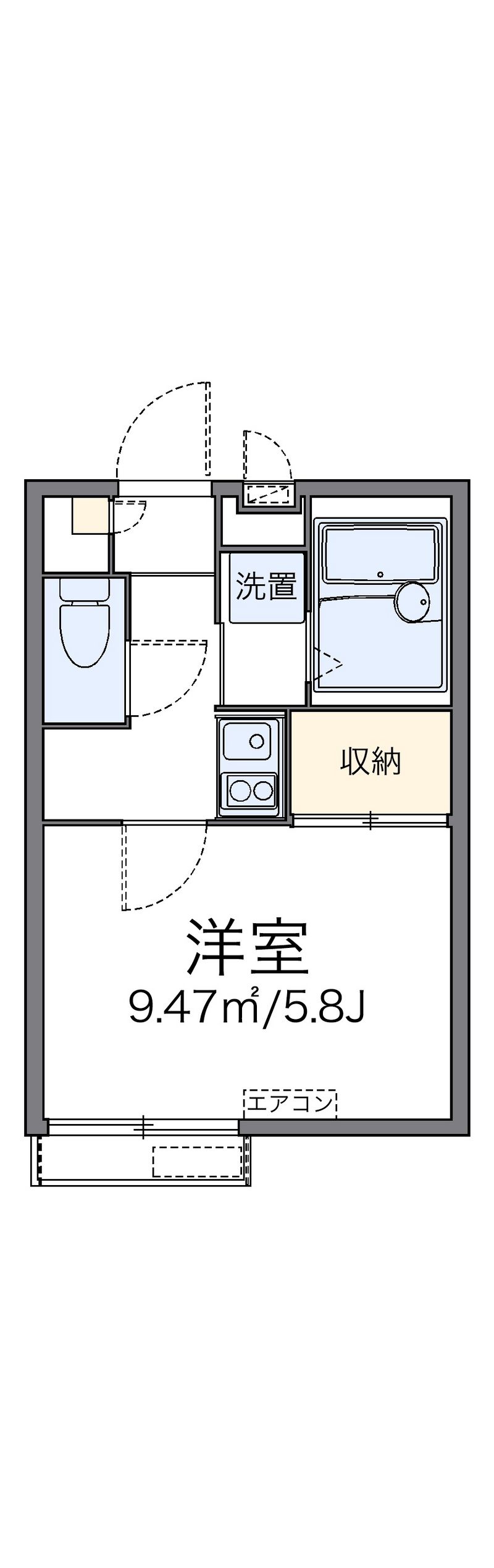 レオパレスサンピラー八幡 間取図