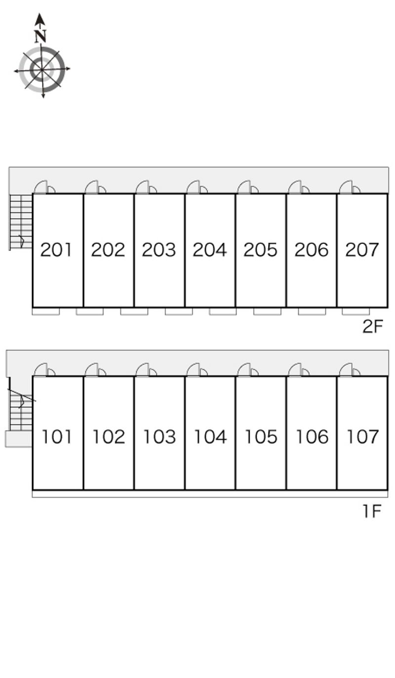 レオパレス三葛Ⅱ 間取配置図