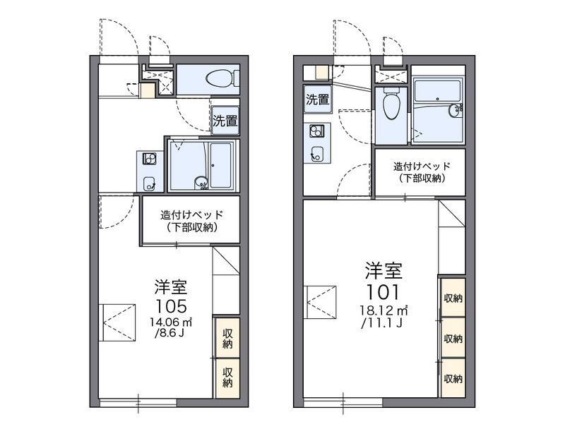 レオパレスドミール田町 間取図