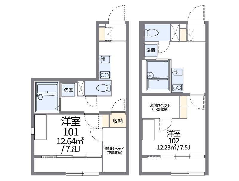 レオパレスグレイス 間取図