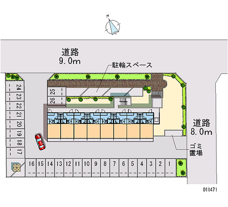 レオパレスエースⅡ 月極駐車場