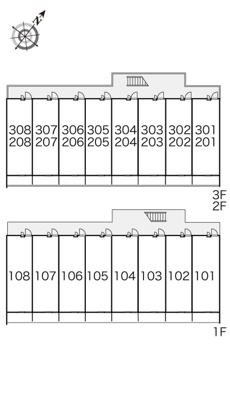 レオパレスミズホⅡ 間取配置図