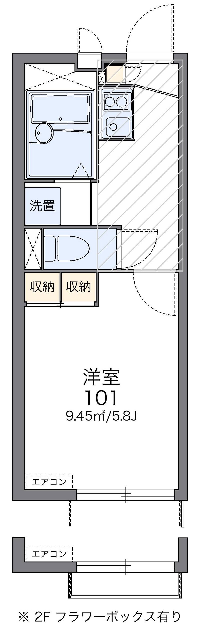 レオパレス諏訪　ｙａｎａｇｉ 間取図