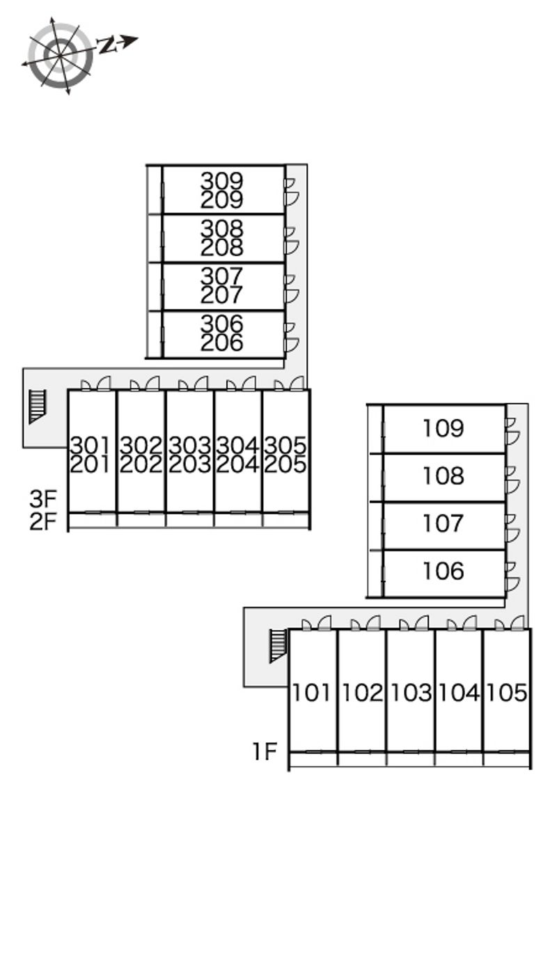 レオパレス八右衛門 間取配置図