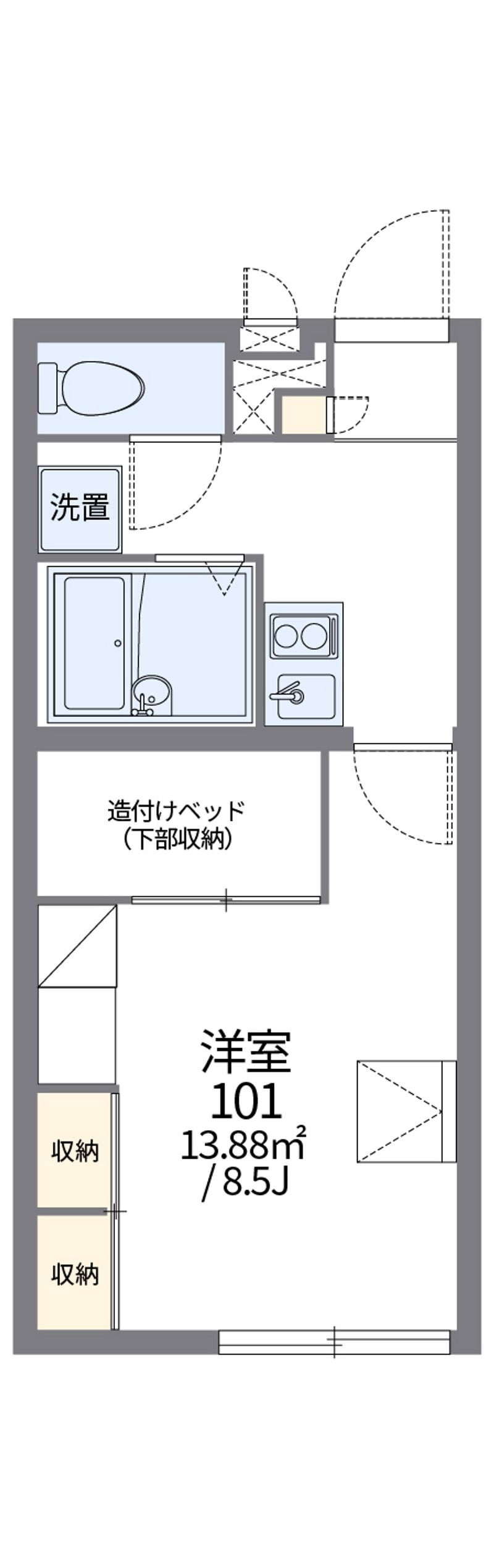 レオパレスサンハイム大浜 間取図
