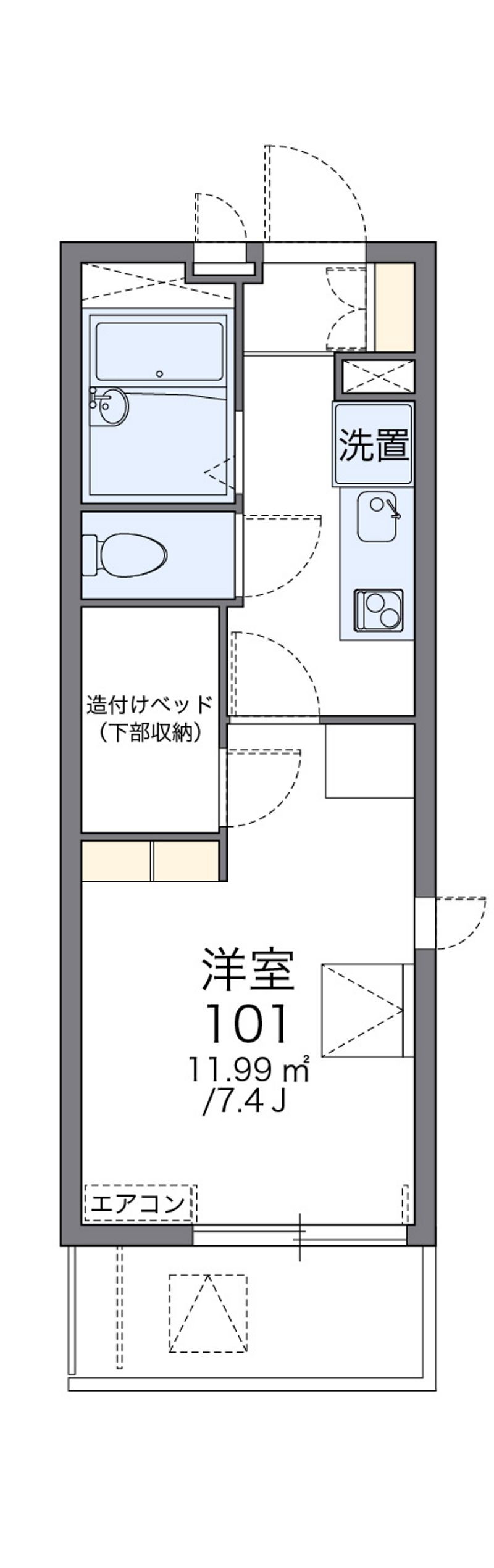 レオパレスボナール　Ｋ　Ｙ 間取図