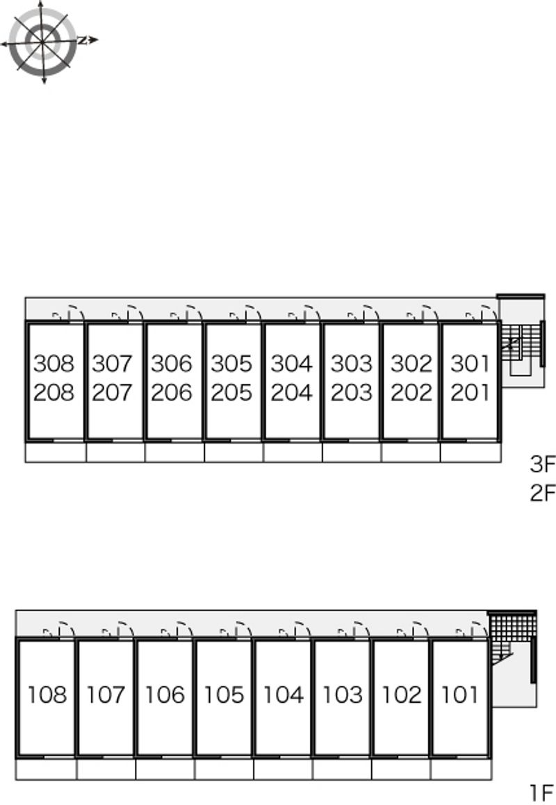 レオパレスオネスティⅢ 間取配置図