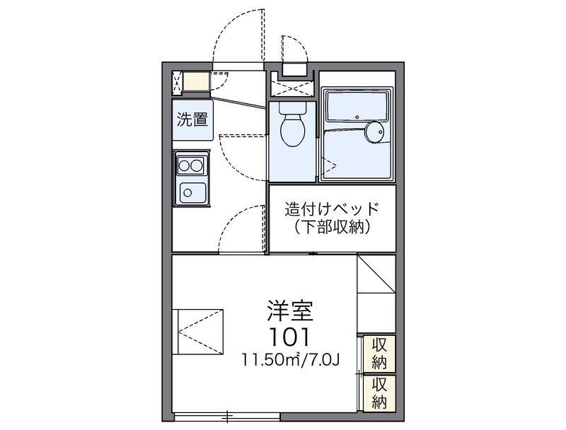 レオパレスフローラ夷山 間取図