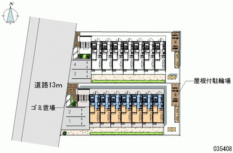レオパレスウイング元城Ａ 区画図