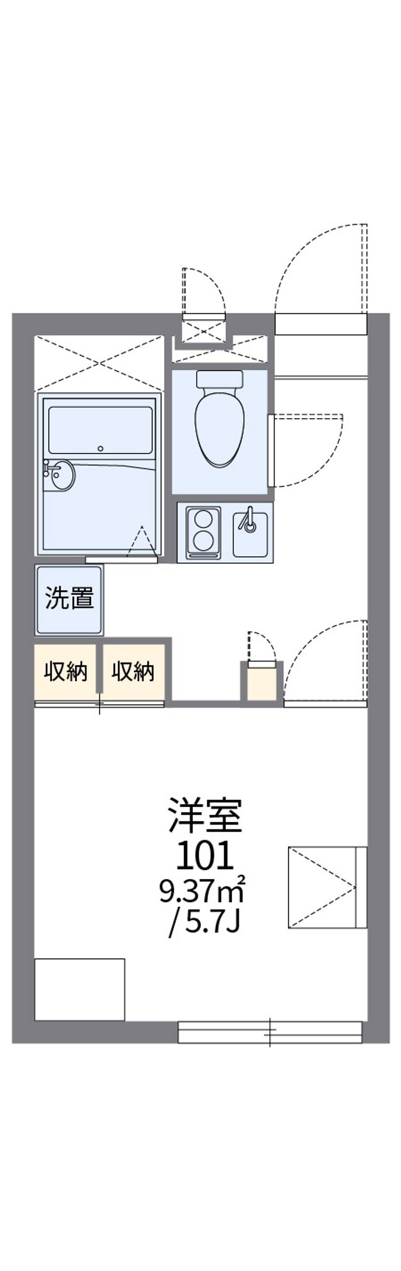 レオパレスブルーレイク唐崎 間取図