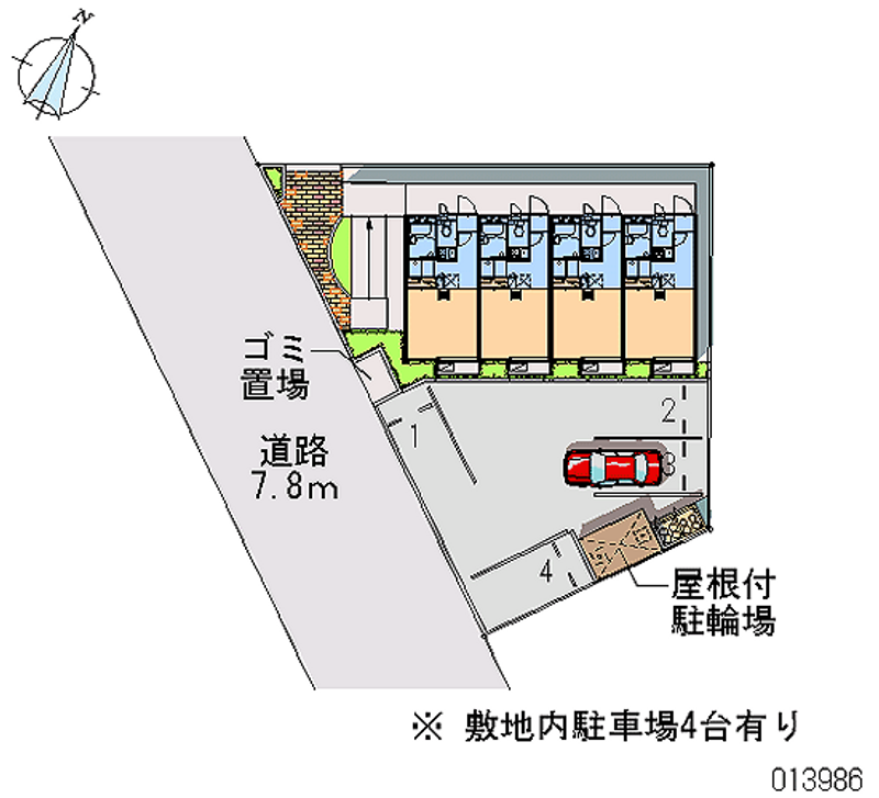 レオパレス東新川 月極駐車場