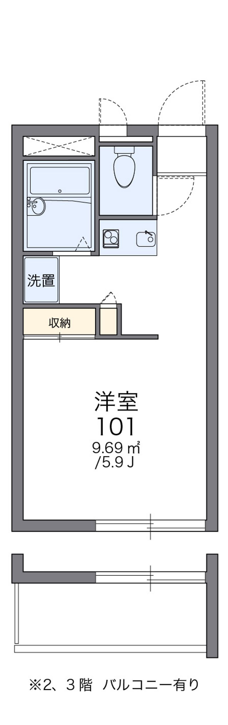 レオパレス山手 間取図