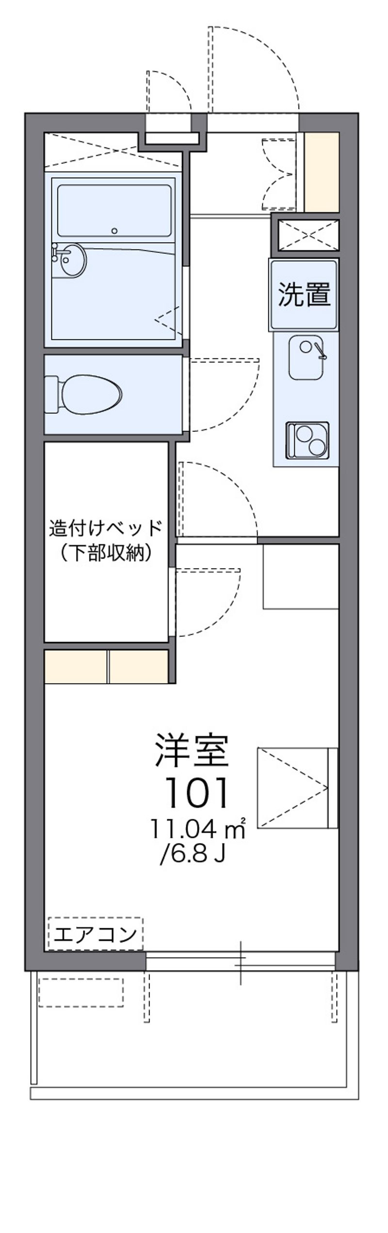 レオパレスコンパル歌島 間取図