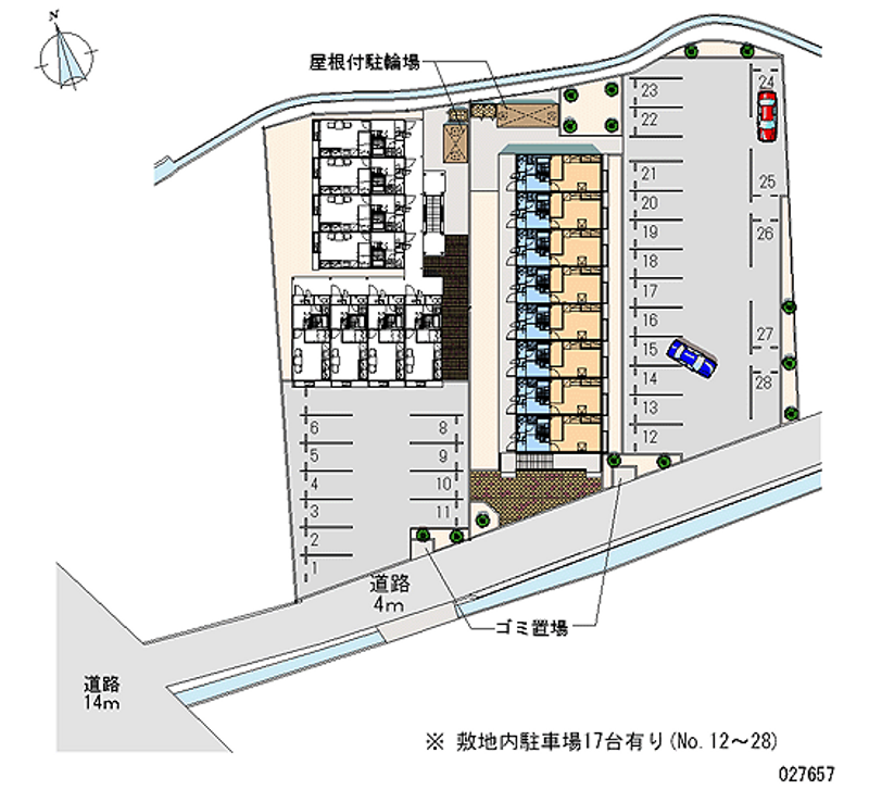 レオパレスコンフォートテカポＢ 月極駐車場