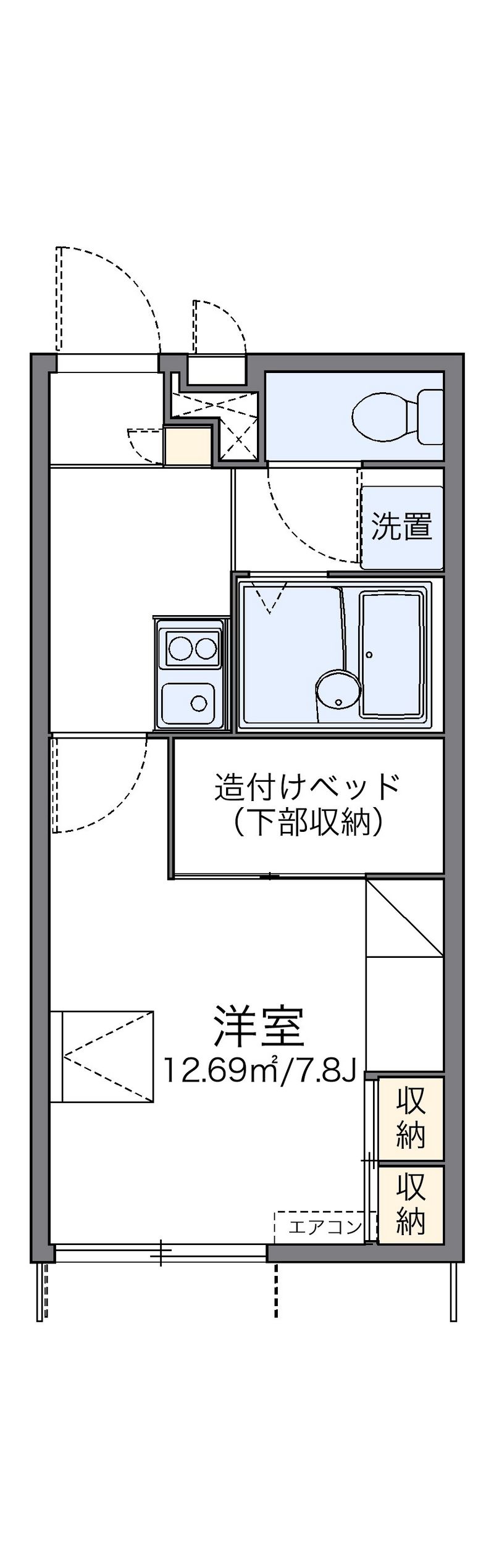 レオパレスリバーサイド虹 間取図