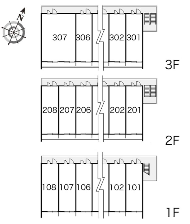 レオパレスオークヒルズＢ 間取配置図