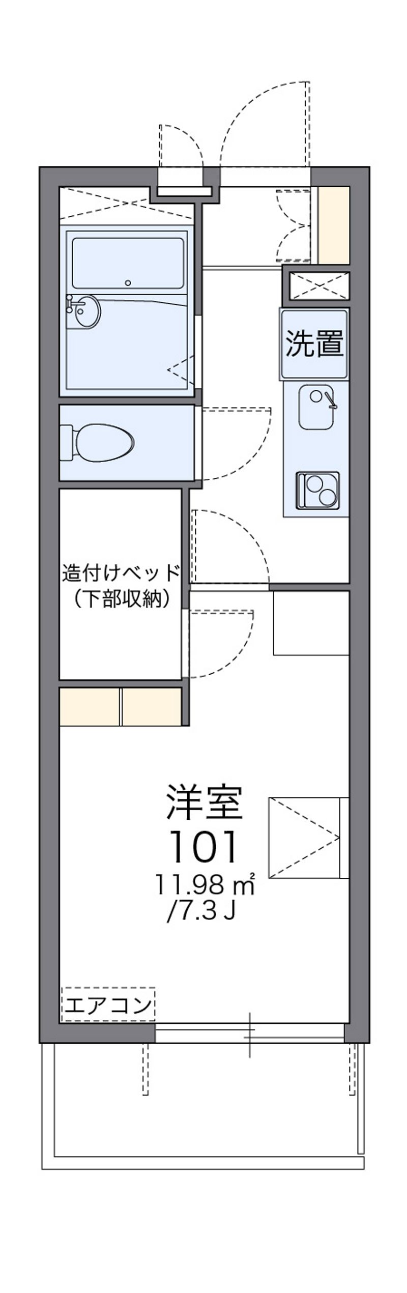 レオパレスまほろば高見 間取図