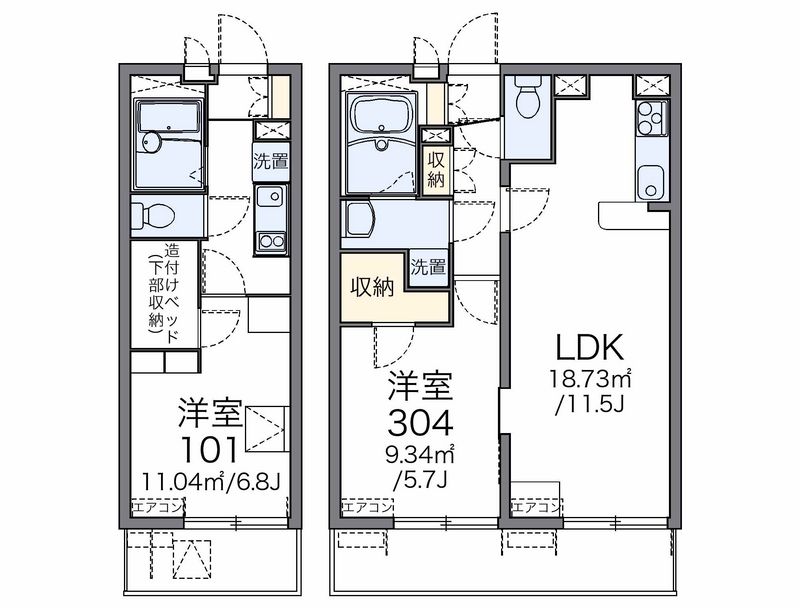 レオパレスプリマベーラ中台 間取図