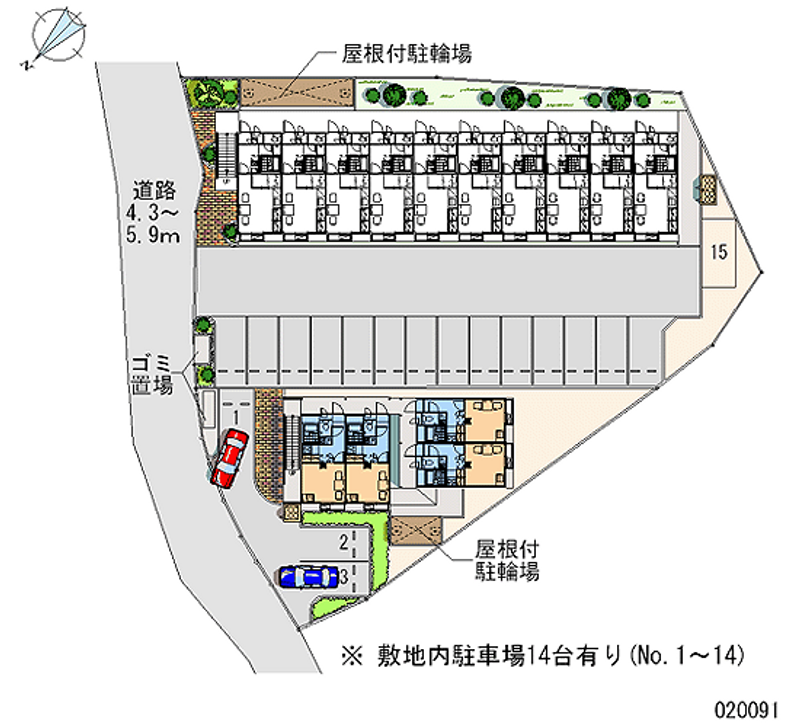 レオパレス沢田 月極駐車場