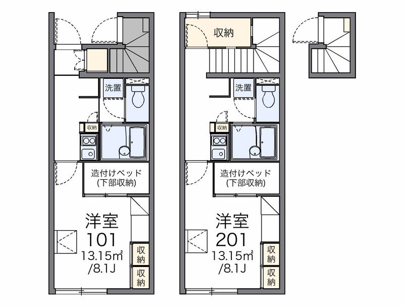 レオパレスかたびら新町 間取図