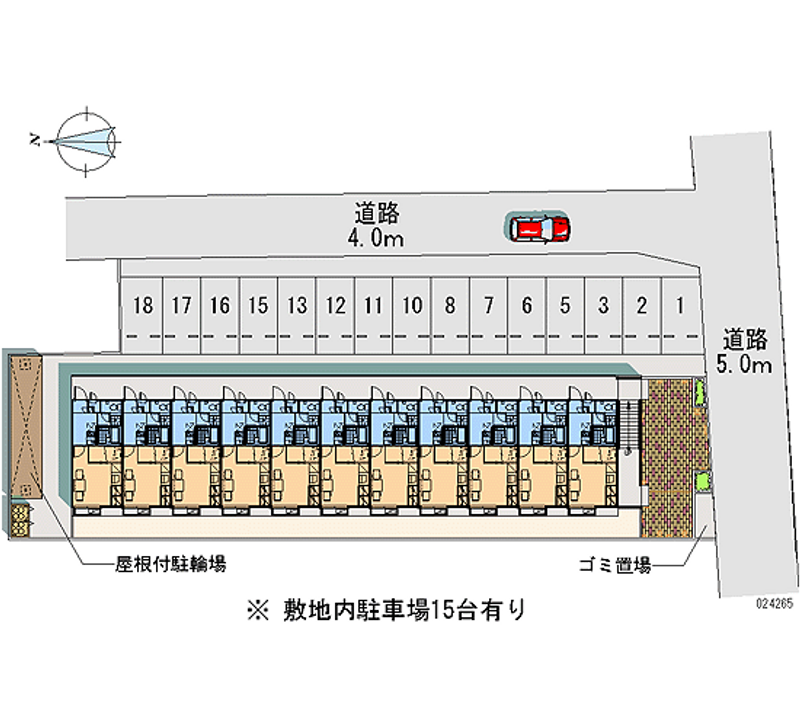 レオパレス南島田 月極駐車場