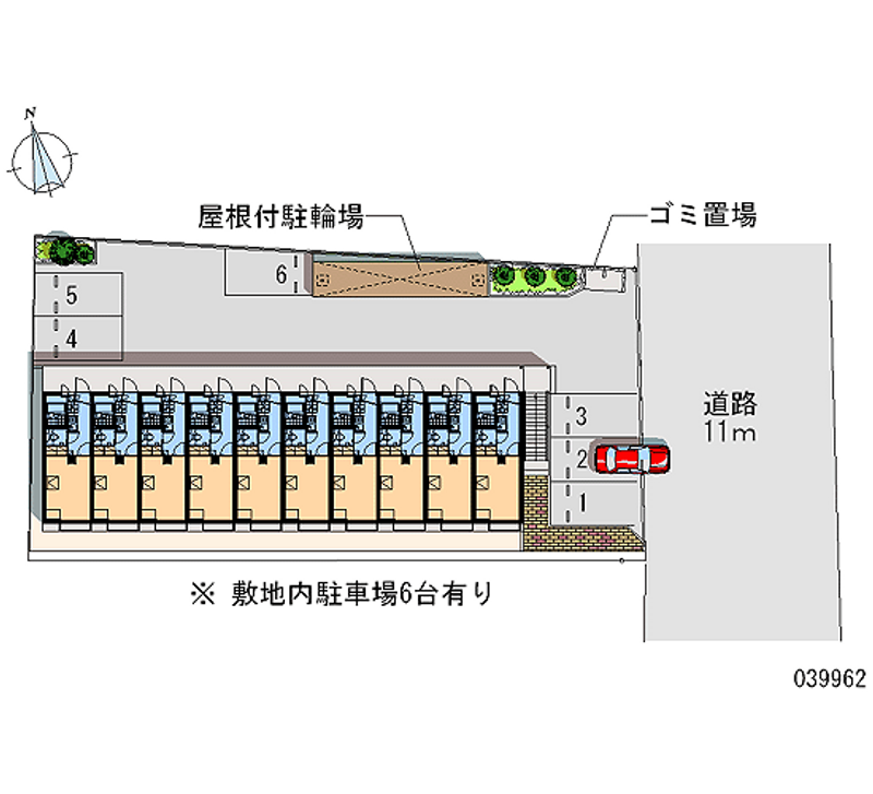 レオパレスフローラ　六坊 月極駐車場