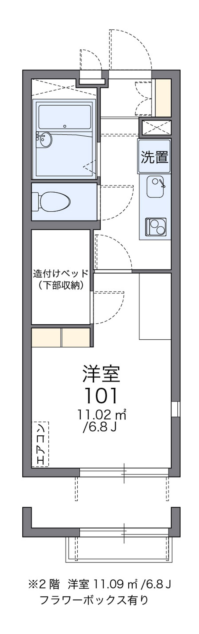 レオパレスアンソレイユ 間取図
