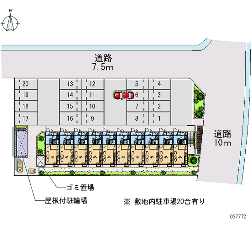 レオパレスＷＨＩＴＥ　ＷＥＬＬ 月極駐車場