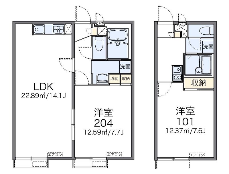 レオパレス北三国丘 間取図