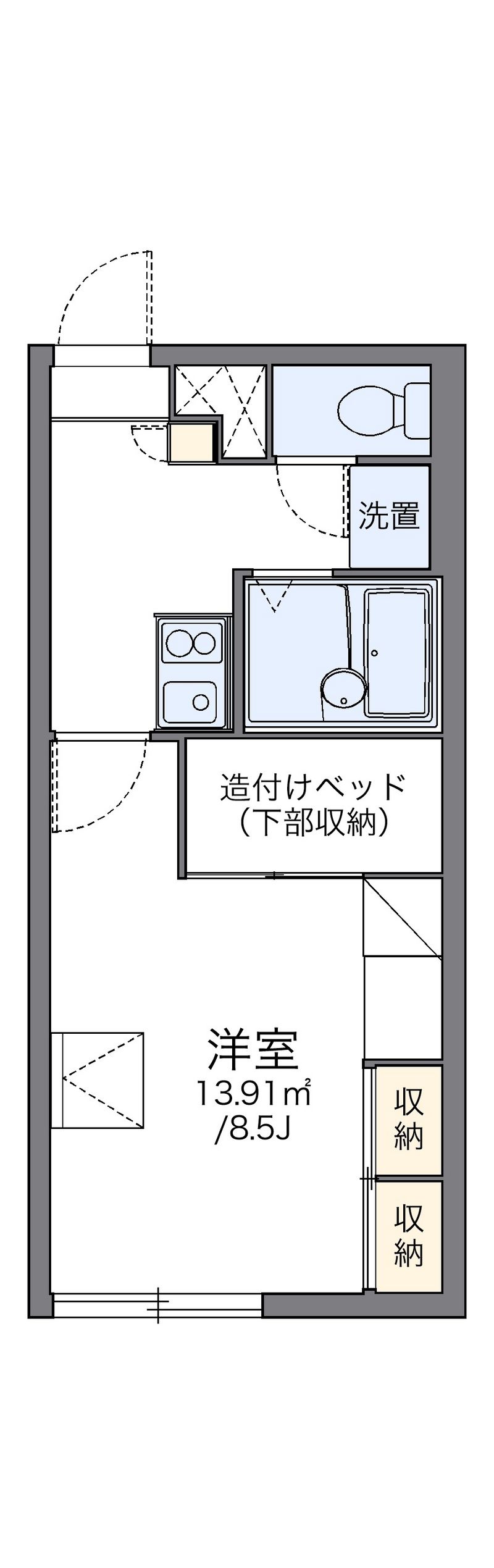 レオパレスツインズＢ 間取図