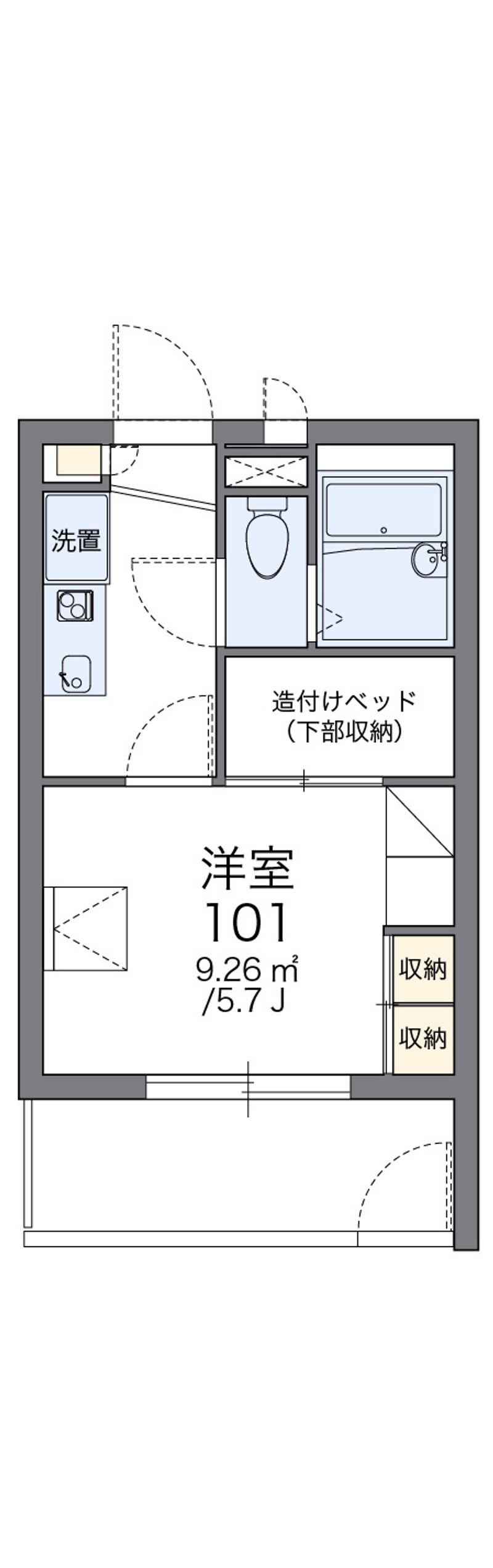 レオパレスタウンコート北田辺 間取図