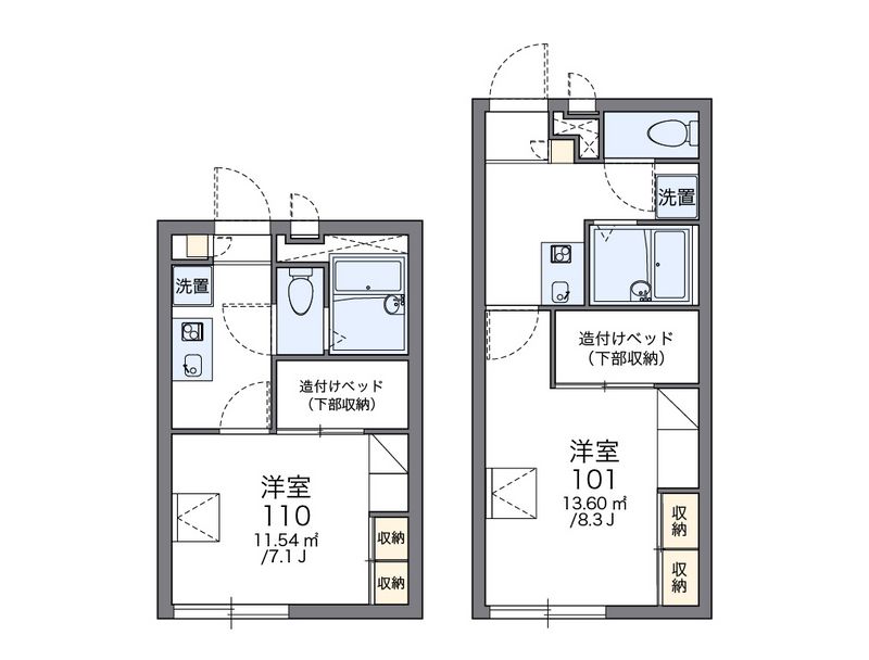 レオパレスコンフォール中島 間取図