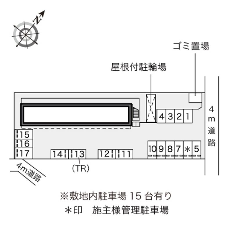 レオパレスミレ鶴ヶ丘第１ 配置図