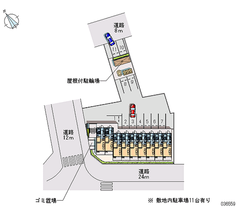 レオパレスバローネⅡ 月極駐車場