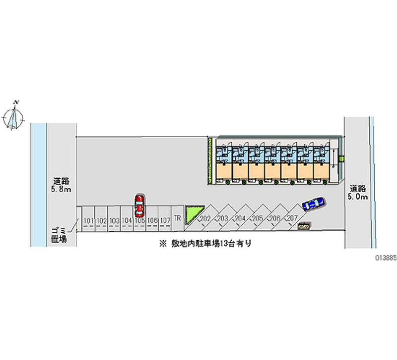 レオパレス梵 月極駐車場