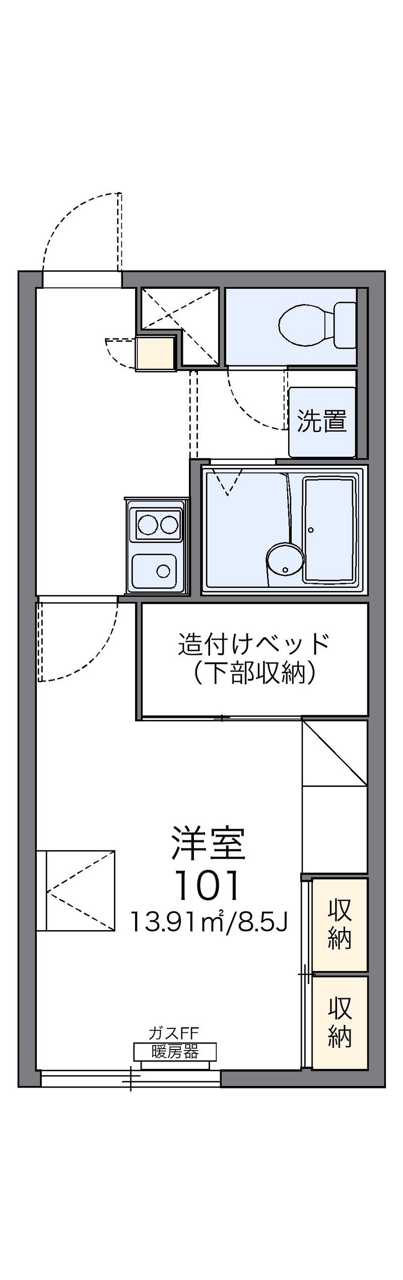レオパレスアルト山手 間取図