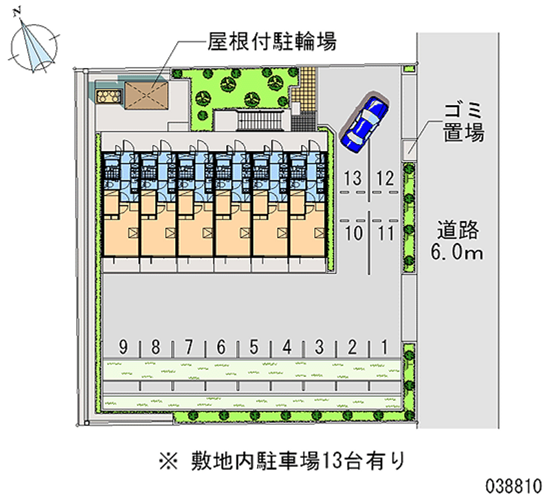 レオパレス金仙寺湖二号館 月極駐車場