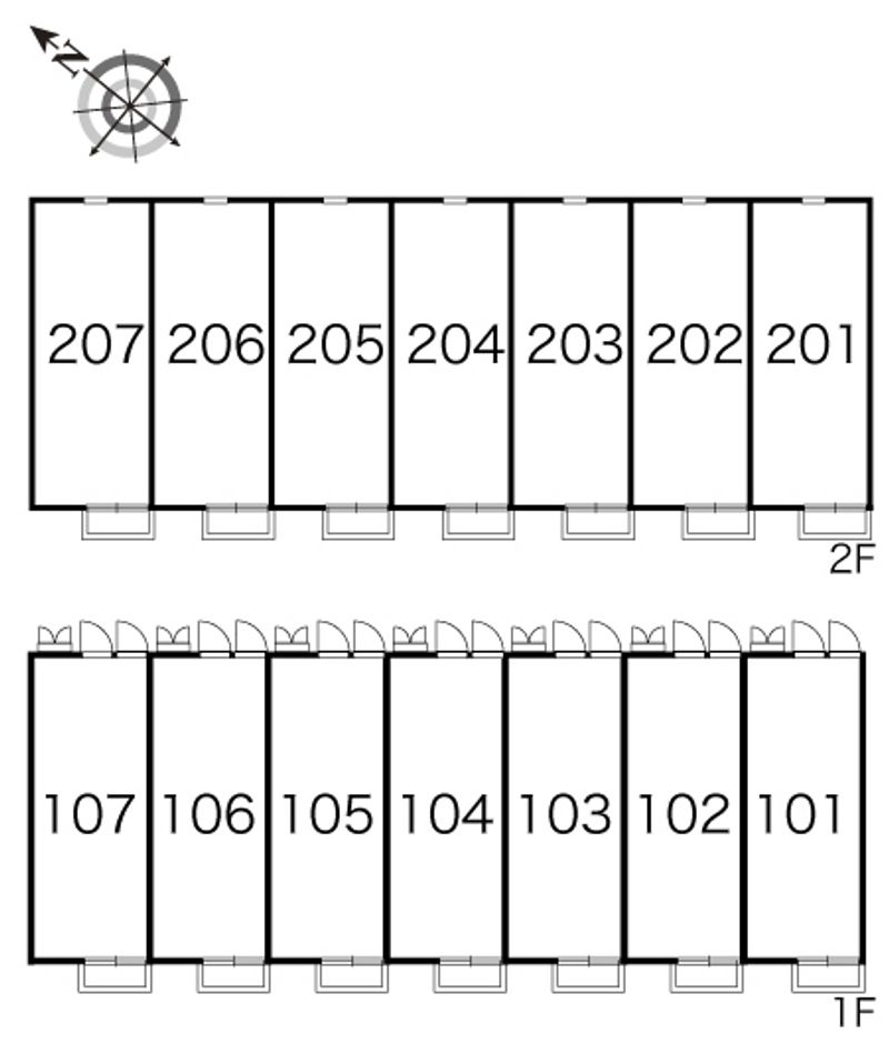 レオパレスハニーレイク 間取り配置図