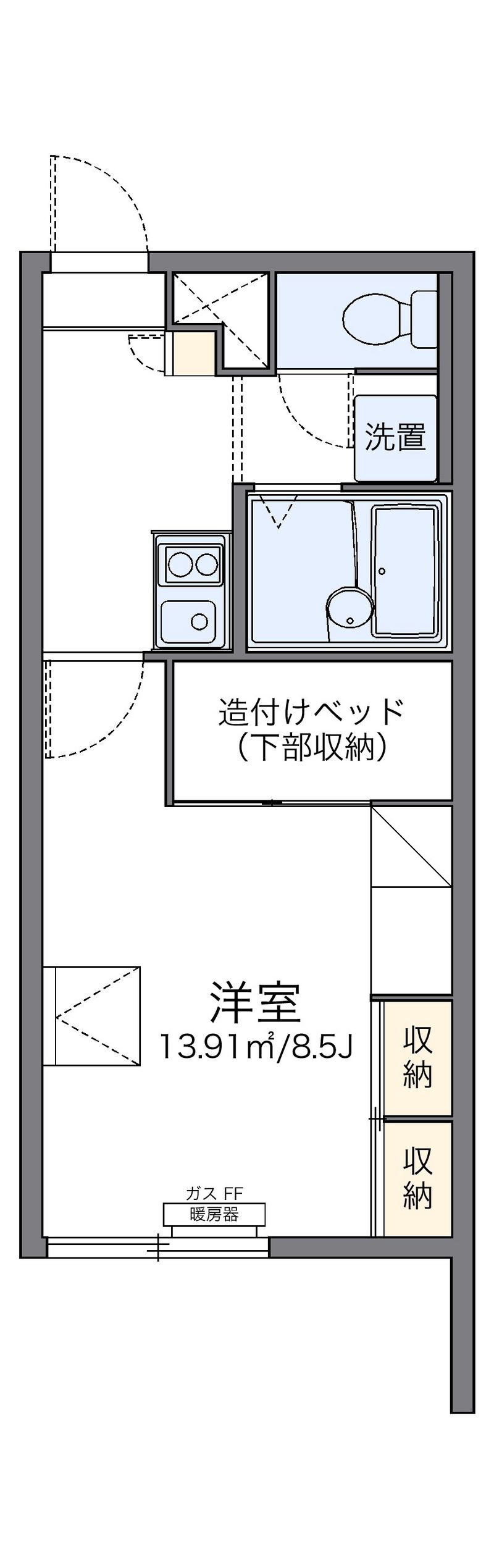レオパレスドミール湯川Ⅱ 間取図
