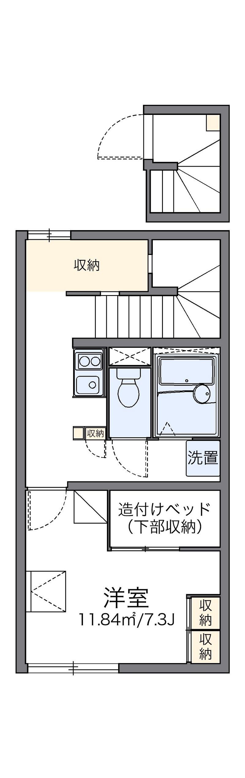 レオパレスロイヤルガーデン内免 間取図