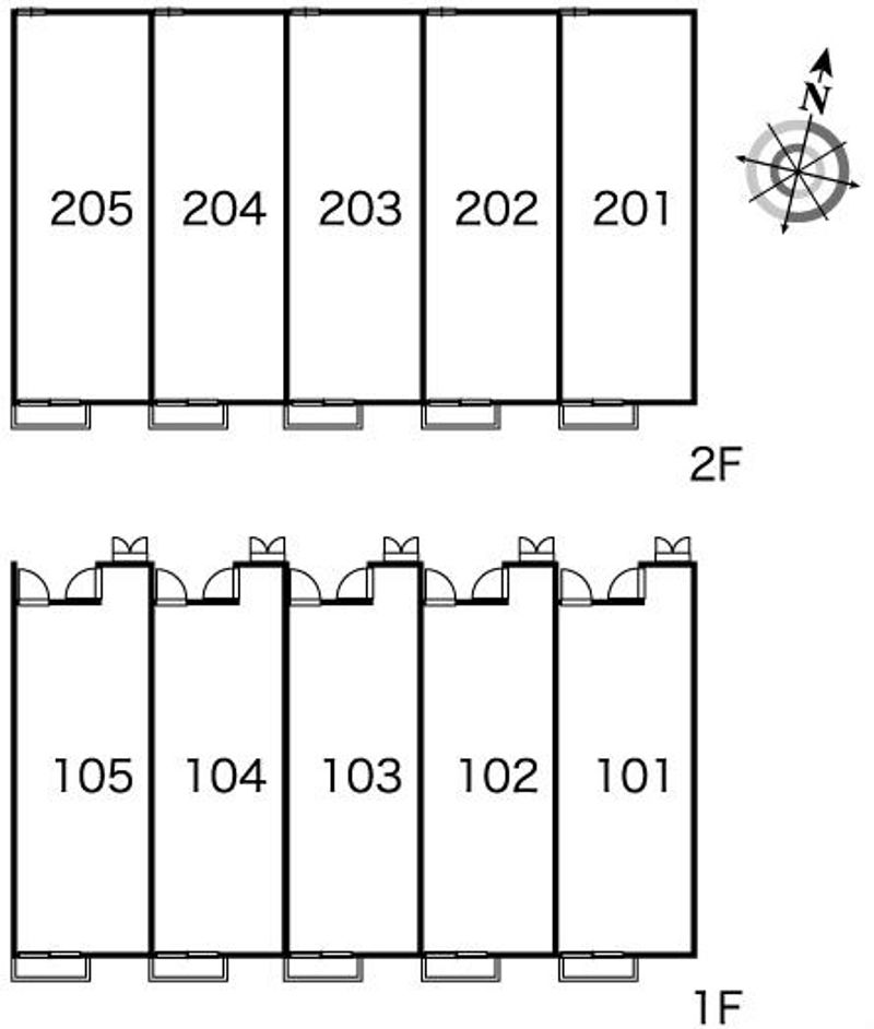レオパレスアビタシオン　Ⅱ 間取り配置図