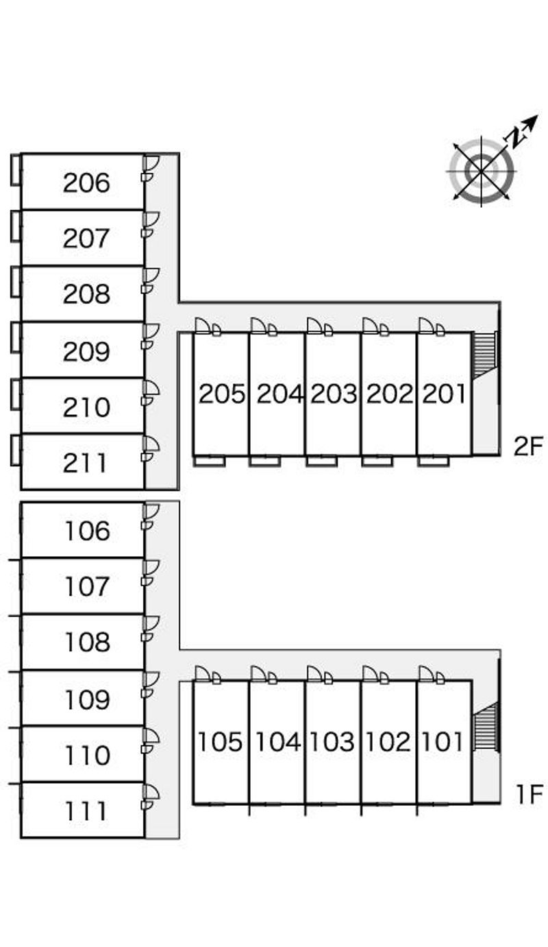 レオパレスグレイスコート　古江 間取り配置図
