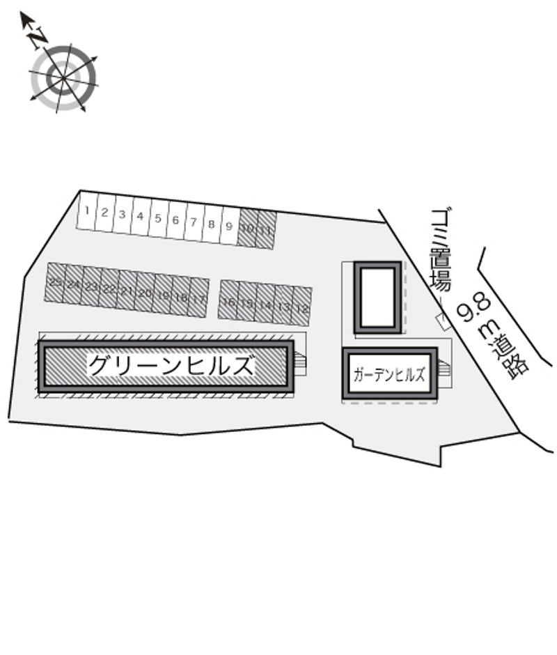 レオパレスグリーンヒルズ 配置図