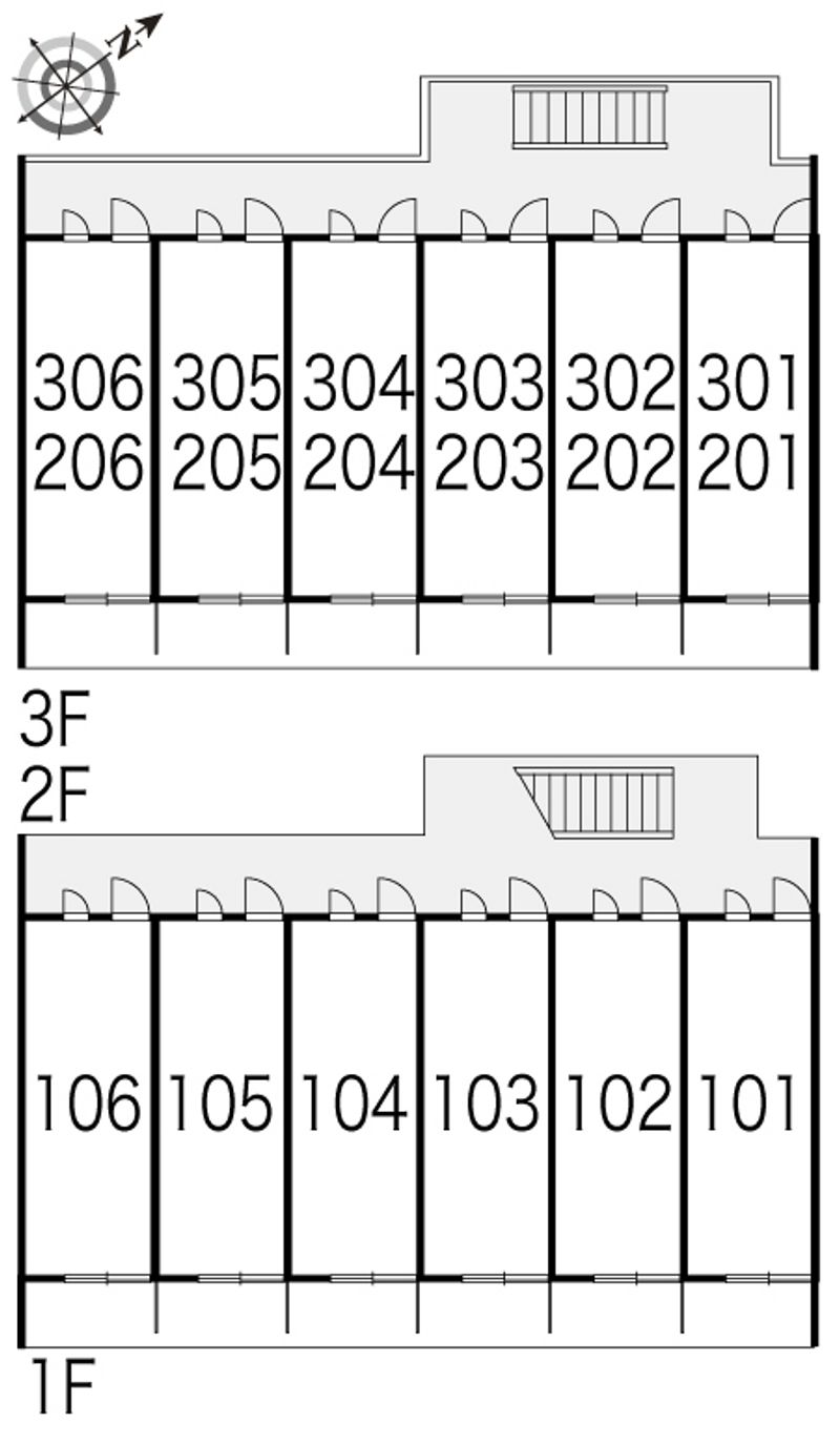 レオパレステナマント　２４ 間取り配置図