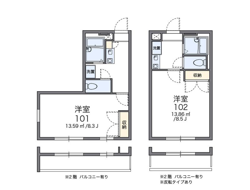 レオパレスカメリアＢ 間取図