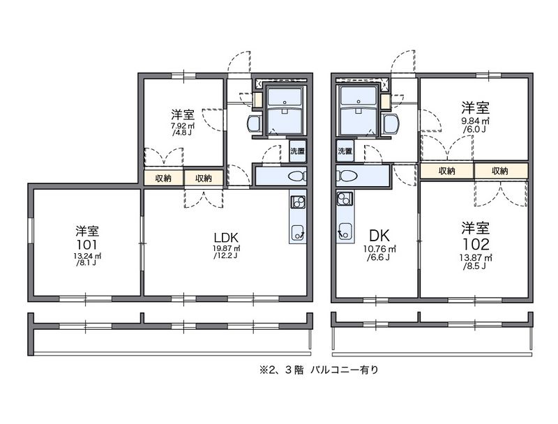 レオパレスアスンシオン 間取図